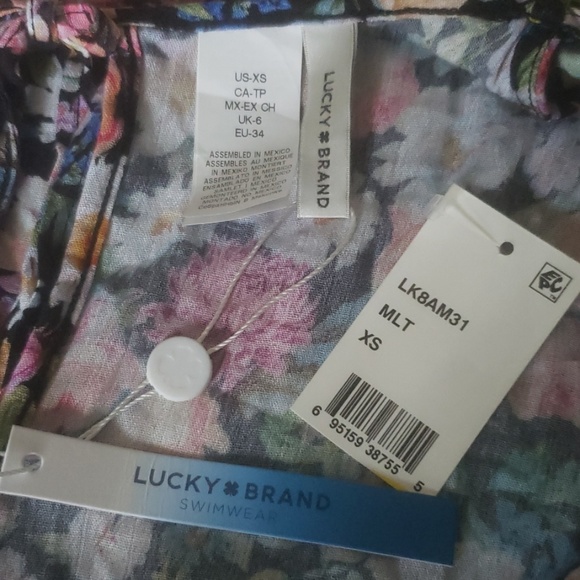 NWT Lucky Brand Floral-Print Cold shoulder coverup - Picture 5 of 7